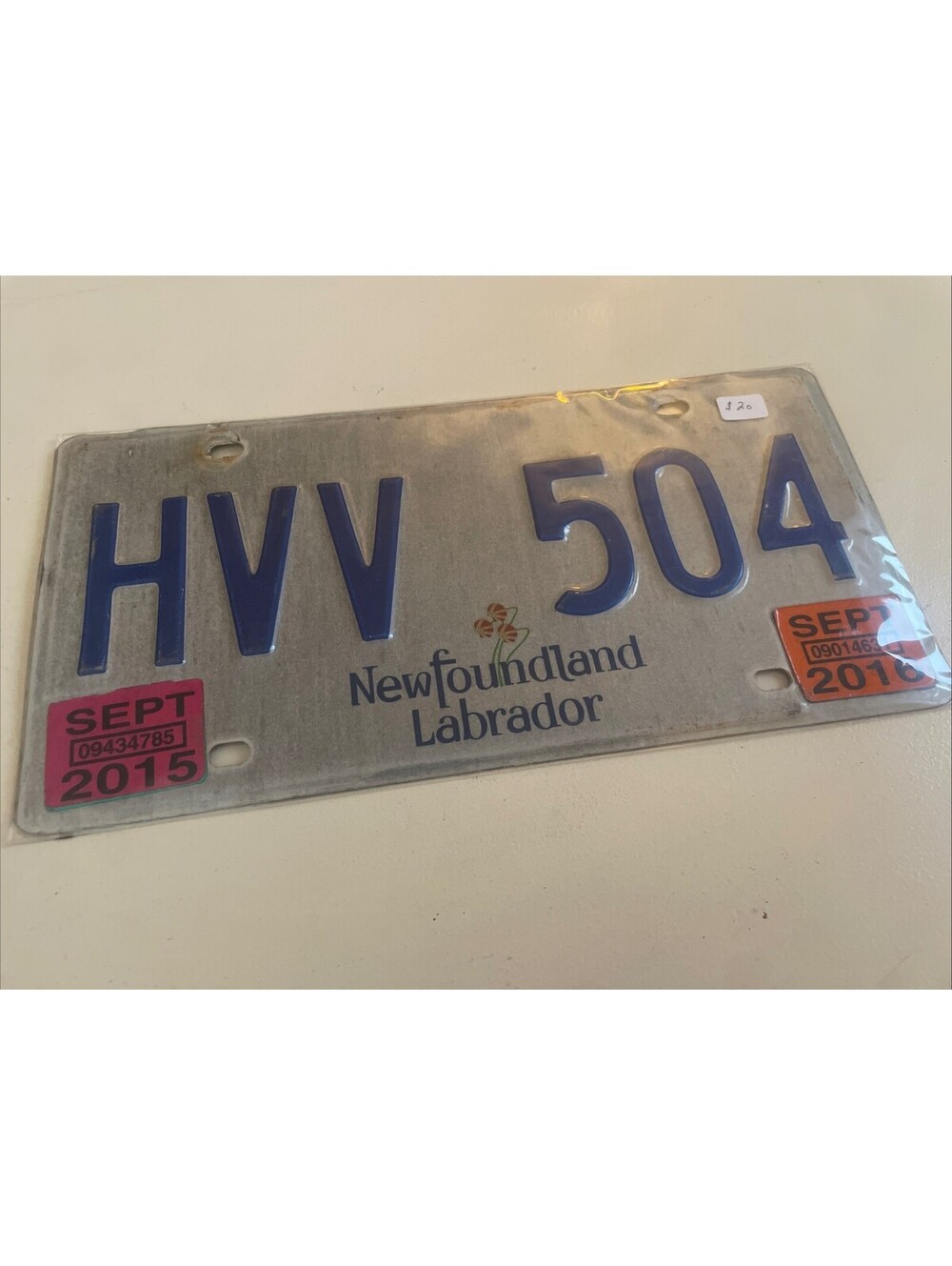 Newfoundland License Plate (Expired) Labrador  HVV 504 Canada 2015 2016
